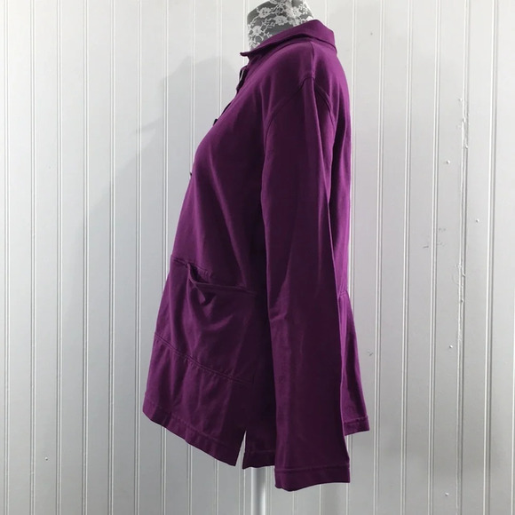 Neon Budhha Purple Button Front Shirt Long Sleeve - Picture 4 of 12